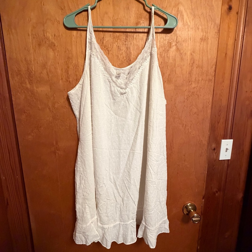 Cato White Lace-Trim Dot Camisole